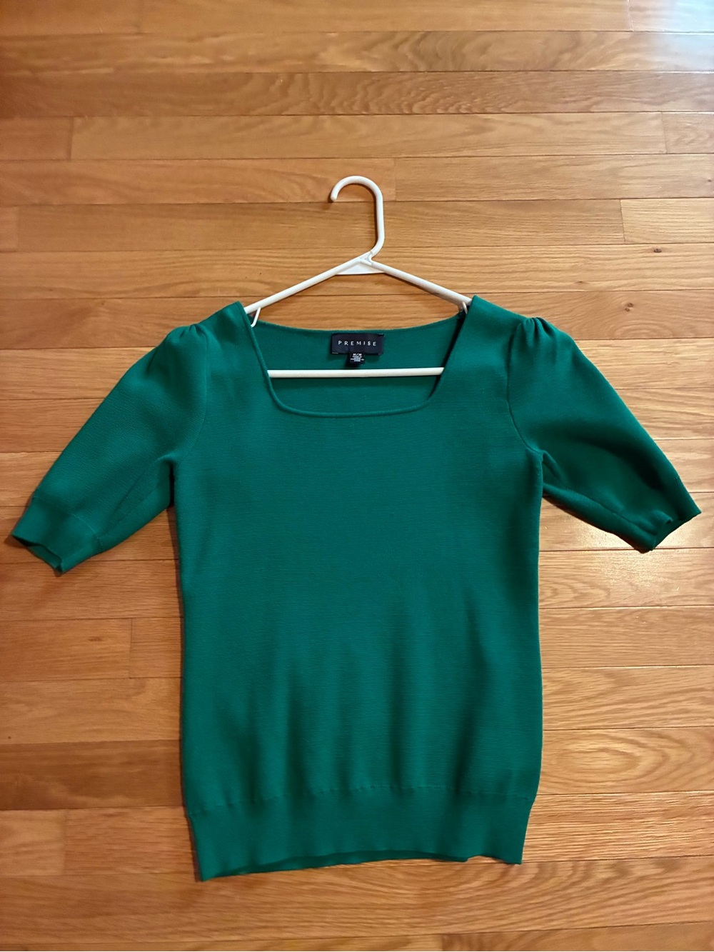 Premise Emerald Green Square-Neck Short Sleeve Pullover - Picture 3 of 6